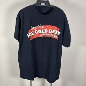 Luke Combs 2024 Concert Tour Black Shirt Ice Cold Beer Never Broke My Heart XL